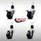 Service Caster 3'' SS Soft Rubber Swivel 1-7/8'' Expanding Stem Caster Set 2 Total Lock Brakes, 4PK SCC-SSEXTTL20S314-SRS-2-S-2-178 - alternate 4